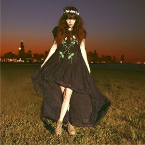 RARE WILDFOX COUTURE West Was Won Hankshaw Black Lace Maxi Dress